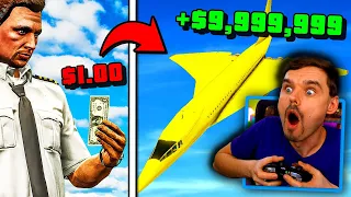 Trading $1 to LUXURY JET in GTA 5! (OMG!)