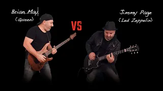 Brian May (Queen) VS Jimmy Page (Led Zeppelin) - Guitar Riffs & Solo Battle