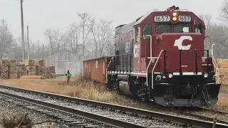 Railroad Switching In Rain!  How To Switch Facing Point Switches!  Rare Video, Rusty East End Track!