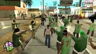 The Biggest Gang War in GTA San Andreas History (100 Grove VS 100 Ballas)