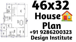 46x32 House plan design🏠|Design Institute | +919286200323 |#houseplan