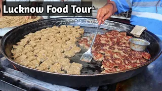Lucknow Food Tour | Tunday Kebab, Matar Chaat, Prakash Kulfi | Indian Street Food | Lucknow City