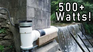 Awesome Low Head High Flow Grid Tie Micro Hydro 530 watts!