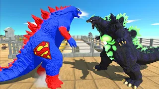 Superman Godzilla 2014 Barracks Death Run VS Super Godzilla - Animal Revolt Battle Simulator