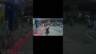 Cute Gal in Hong Kong Gets First Hand Look at Police Chase WOAH! #shorts