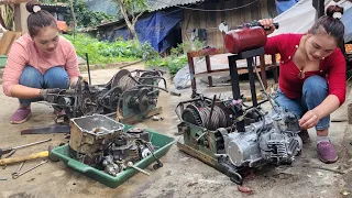 Genius girl repairs and restores motorbike engines with many seriously damaged parts|Girl Mechanic