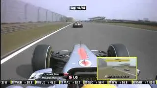 Heidfeld vs Massa vs Hamilton Onboard China 2011