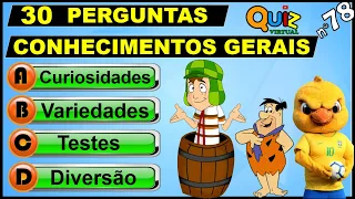 QUIZ VIRTUAL 78 - Perguntas de Conhecimentos Gerais com respostas | Múltipla escolha.