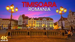 Timisoara Night Walk | 🐇 Easter in Romania 🇷🇴 | Walking Tour 4K UHD