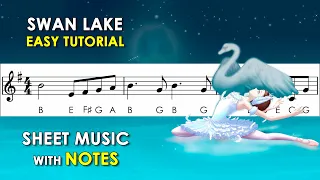 Swan Lake | Sheet Music with Easy Notes for Recorder, Violin + Piano Backing Track
