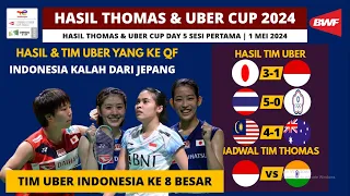 Hasil Thomas dan Uber Cup 2024 Hari ini Day5: Jepang vs Indonesia | Daftar Negara yang lolos ke QF