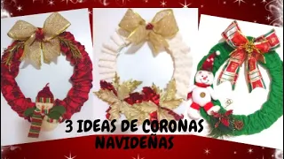 🎅🎄3 IDEAS DE CORONAS NAVIDEÑAS SUPER FACILES🎅🎄 con carton y tela