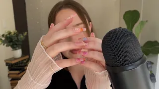 asmr long nails tapping w blue yeti (+ scratching & fabric sounds) (no talking)