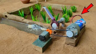 DIY how to make mini water pump supply science project | @Santroyce