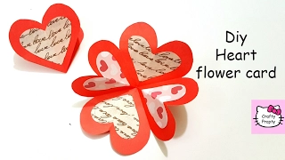 DIY Heart Flower Card/DIY Handmade card/Tutorial For Scrapbook/Valentine's day gift idea