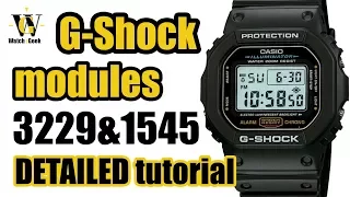 G-Shock module 3229 & 1545 detailed tutorial & user guide on how to setup and use all the functions