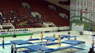People's Republic of China 2 (CHN) M - 2018 Trampoline Worlds, St. Petersburg (RUS) - Q. Synchro R2