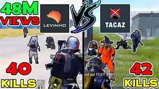 TACAZ VS LEVINHO | 48M VIEWS | MOST VIEWED PUBG MOBILE GAMEPLAY | SOLO VS SQUAD | PUBG MOBILE