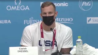 Caeleb Dressel Interview after winning gold in 100m freestyle