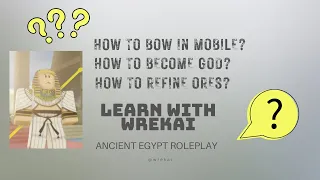 Ancient Egypt Roleplay. How to Become God. Etc. #questions