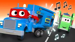 Детские мультики с грузовиками - Грузовик сирена - Трансформер Карл в Автомобильный Город 🚚 ⍟