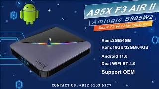 Android TV Box A95X F3 Air II Amlogic S905W2 Dual WIFI with Bluetooth Android 11 OS