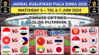 Jadwal Kualifikasi Piala Dunia 2026 Matchday 5 - Indonesia vs Irak - Jadwal Timnas Live RCTI