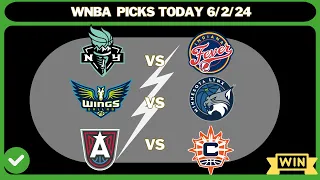 WNBA Picks Today, 99% Win Today /6/2/24 | WNBA Predictions Today,Connecticut,Lynx,Liberty