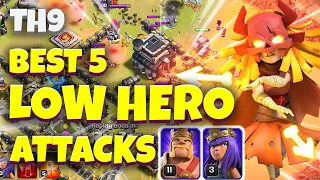 Top 5 BEST TownHall 9 Low Hero Attacks | Th9 Low Level Heroes | Th9 Attack Strategy