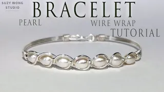 Pearls Bracelet| Simple Bangle | Easy Bracelet | Wire Wrap Tutorial | DIY Jewelry | How to make