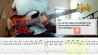 BASS ISOLATED U2 - Beautiful Day BASS COVER + PLAY ALONG TAB