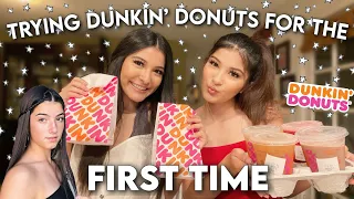 Trying Dunkin' Donuts For The FIRST Time (+ Charli D'Amelio's dunkin order) | Morales Twins