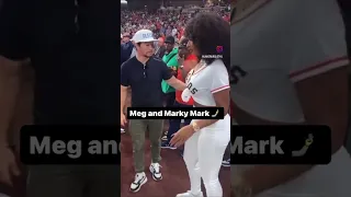 #MeganTheeStallion and #MarkWahlberg flickin up at the #Astros opener in #Houston 📸