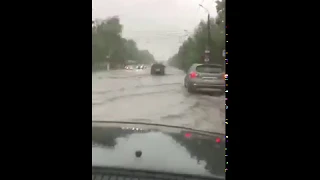 Тверь затопило, проспект Победы, 30.06.18