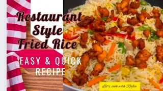 Restaurant Style Fried Rice Recipe 🍤 | Fried Rice Recipe | Chinese Rice | Quick Recipe