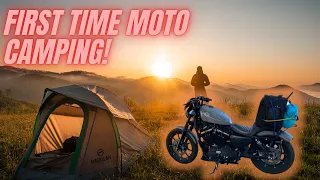 Motocamping for the first time with my Harley Davidson Sportster!