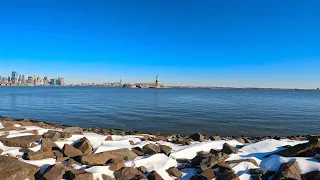 [4K HDR] 5-mile winter walk in Liberty State Park, NJ (1/2) ~ Walkable