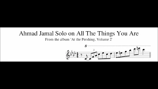 Ahmad Jamal Solo on All The Things You Are - Piano Transcription (Sheet Music in Description)