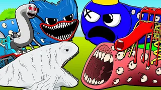 ALL SERIES EVOLUTION OF EATERS! RAINBOW HUGGY BUS TRAIN EATER EXTRA SLIDE BLOOP Cartoon Animation