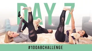 Day 7: 100 Toe Touches | #100AbChallenge w/ Justine & Jenna Ezarik