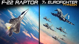 F-22 Raptor Vs 7x Eurofighter Typhoons | INTERCEPT | Digital Combat Simulator | DCS |