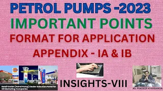 PETROL PUMPS 2023: APPENDIX IA & IB APPLICATION FORMAT
