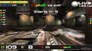 evil vs cypher (both POVs) - Quakecon 2014 Semifinals (Quake Live VOD)