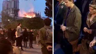 Prayers at Notre Dame Fire PARIS