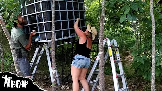 DIY Water Tower | IBC Tote Water Storage (Great for DRINKING WATER - SHOWERS - GARDENING)