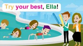 Ella joins the city swimming contest - Funny English Animated Story - Ella English