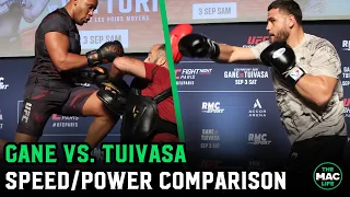 Ciryl Gane vs. Tai Tuivasa speed vs. power workout comparison | UFC Paris