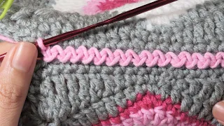 Joining Squares Idea in Crochet | Zigzag Slip Stitch Method | Embroidery Inspired