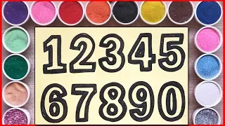 Tô màu tranh cát học đếm số và màu sắc - Sand painting number (Chim Xinh)