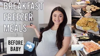 FREEZER MEAL PREP BEFORE BABY! *FILL YOUR FREEZER* | BREAKFAST | (POSTPARTUM PREP FOR NEW MOMS)
